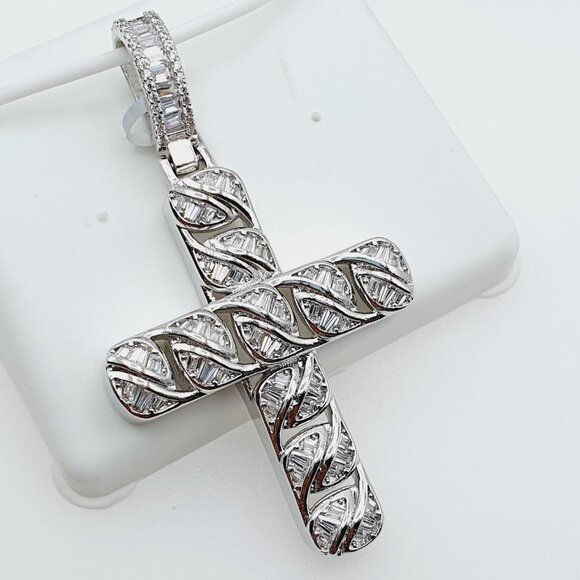 "925 Sterling Silver Plated CZ Pendant, EVBRS482 - Picture 7 of 10